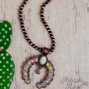 SHOULD'VE BEEN A COWGIRL SQUASH BLOSSOM BEADED NECKLACE..
